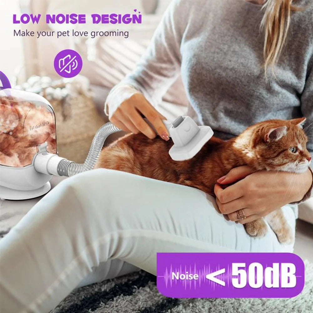 Dog Grooming Kit,3L Dog Hair Vacuum with 99% Pet Hair Suction Power,Silent Pet Vacuum Groomer,Dog/Cat Hair Removal Brush