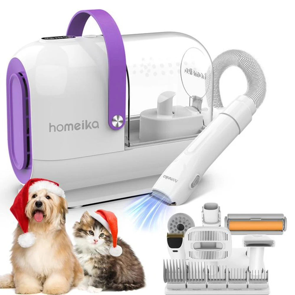 Dog Grooming Kit,3L Dog Hair Vacuum with 99% Pet Hair Suction Power,Silent Pet Vacuum Groomer,Dog/Cat Hair Removal Brush